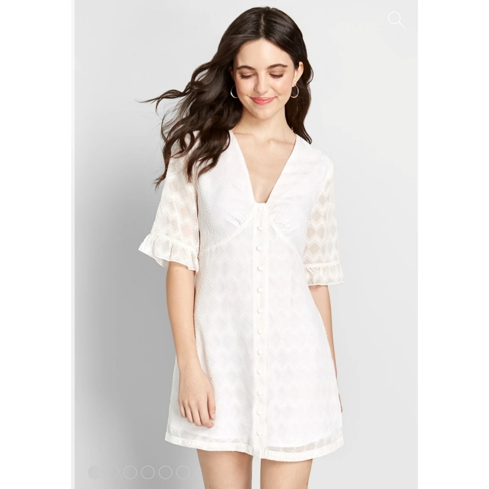 NWT ModCloth White Mini Dress - Picture 1 of 12